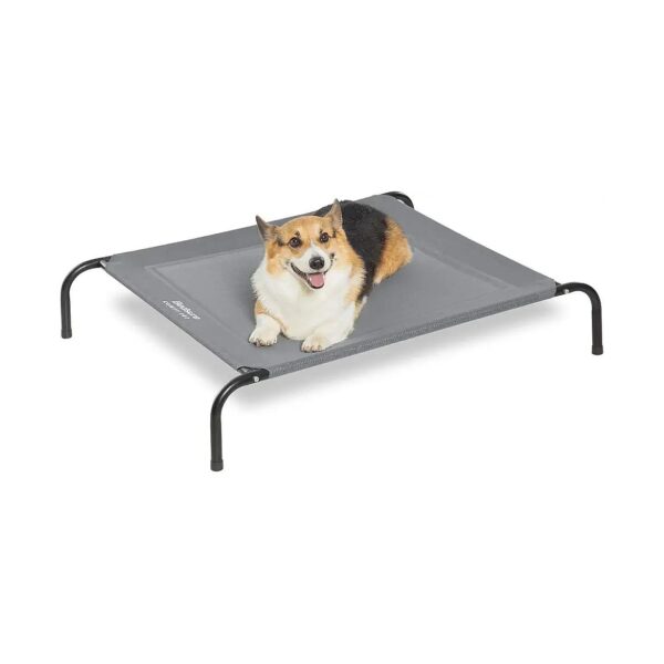 Breathable Outdoor Dog Bed with Elevated Cot and Skid-Resistant Feet for Medium Dogs