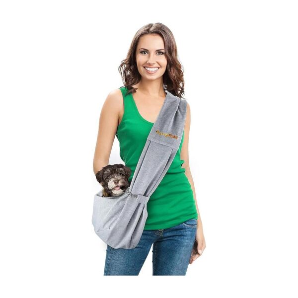 Breathable Pet Sling Carrier for Cats and Small Dogs in Grey