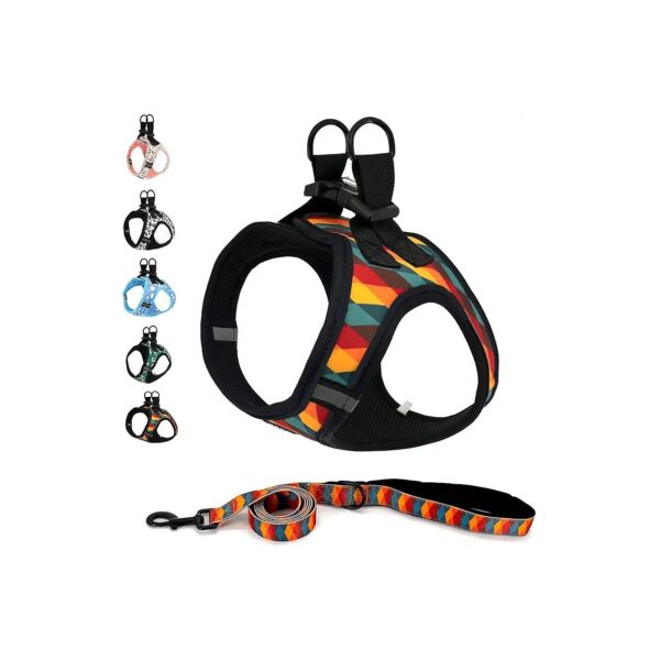 Breathable Reflective Dog Harness with No Pull Leash for Small Medium Large Dogs and Cats