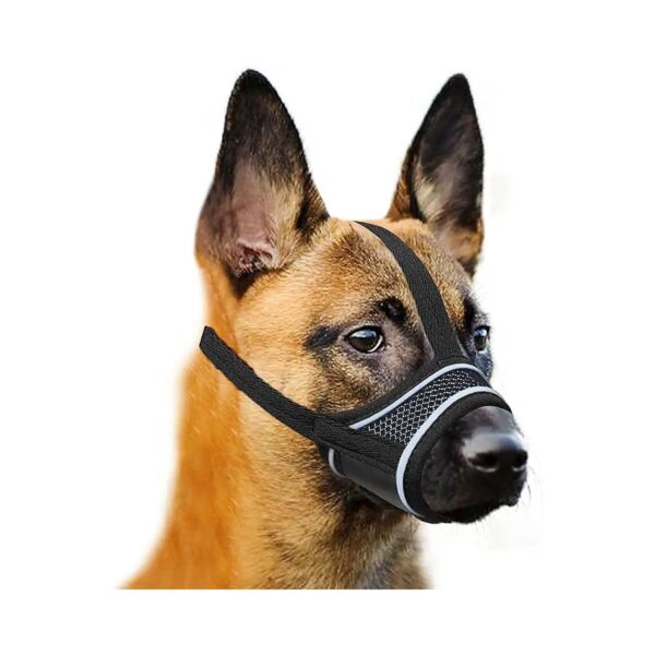 Breathable Soft Nylon Muzzle for Large Medium Small Dogs Prevents Biting Barking Chewing