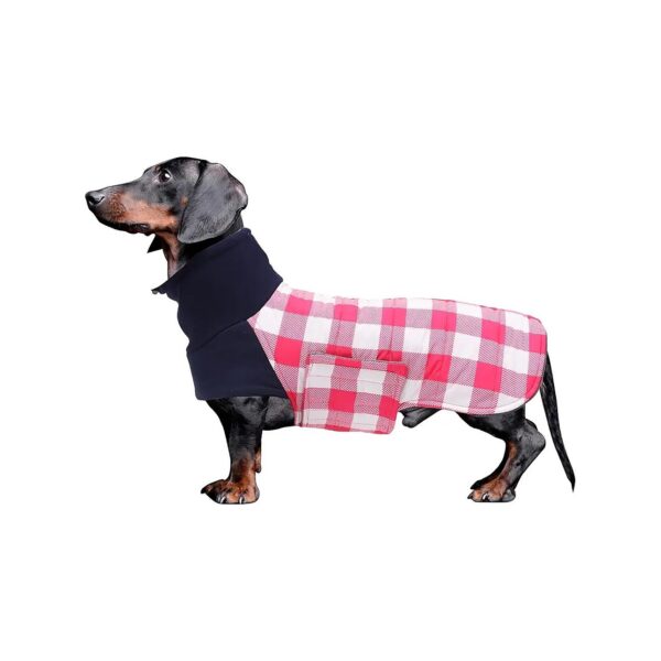 Breathable Soft-Fleece Dachshund Coat with High Neckline and Adjustable Body Pink Medium