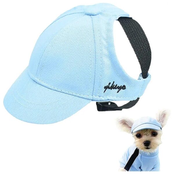 Breathable Sun Protection Dog Cap for Small Dogs with Ear Holes and Adjustable Strap