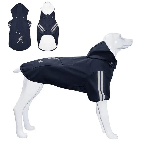 Breathable Waterproof Dog Raincoat for Medium Large Dogs with Adjustable Velcro Straps