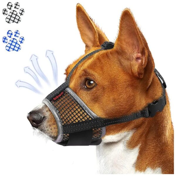 Breathable and Adjustable Muzzle for German Shepherd Dogs Prevents Biting and Barking