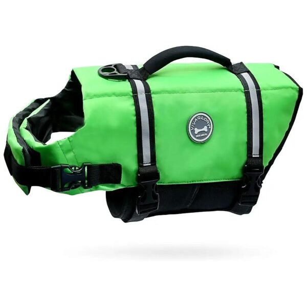 Bright Green Dog Life Jacket with Enhanced Buoyancy for Small Medium Large Dogs