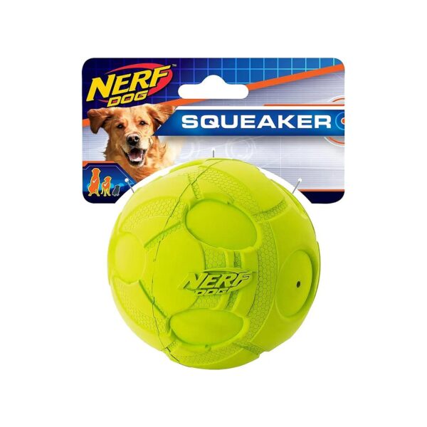 Bright Green Nerf-Quality Squeak Ball for Medium and Large Breed Dogs