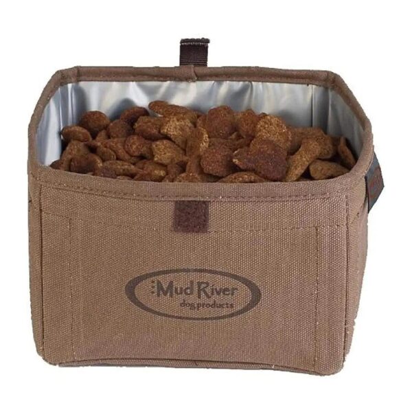 Brown Canvas Food Bowl with Innovative Leak Proof Technology and Travel Portability