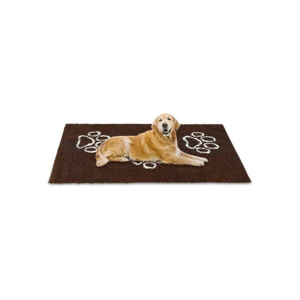 Brown Dog Rug for Large Breeds Pet Paw Cleaning Mat and Floor Protection