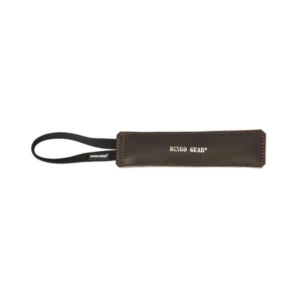 Brown Grain Leather Dog Bite Tug for Strong Chewing 28cm x 7cm