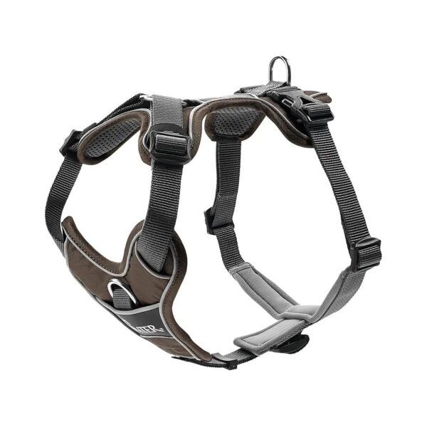 Brown Grey XS Dog Harness with Wafer-Like Neoprene Padding