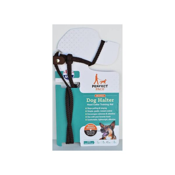 Brown Mallie Halter for Dogs of Medium Build with 30-65 Weight Range and 15-Inch Neck