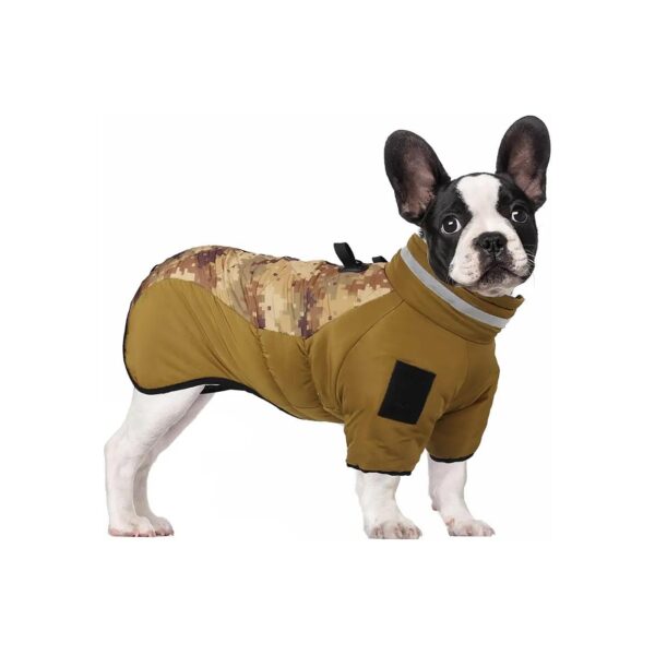 Brown XL Dog Coat with Reflective Design and Adjustable Neck for Small Medium Large Dogs