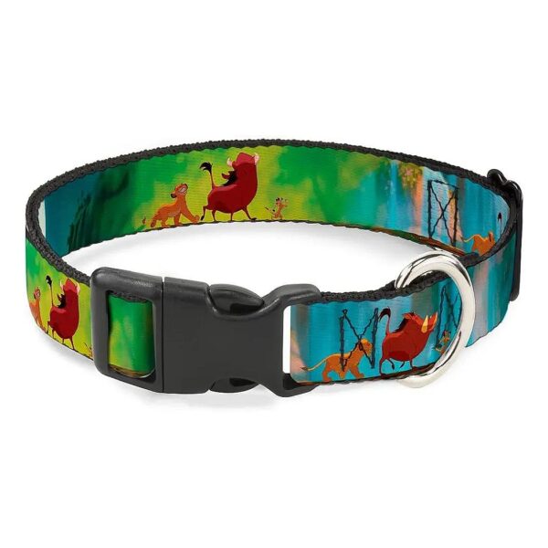 Buckle Clip Collar with Lion King Simba Pumba & Timon Growing Up Pattern for Small Dogs