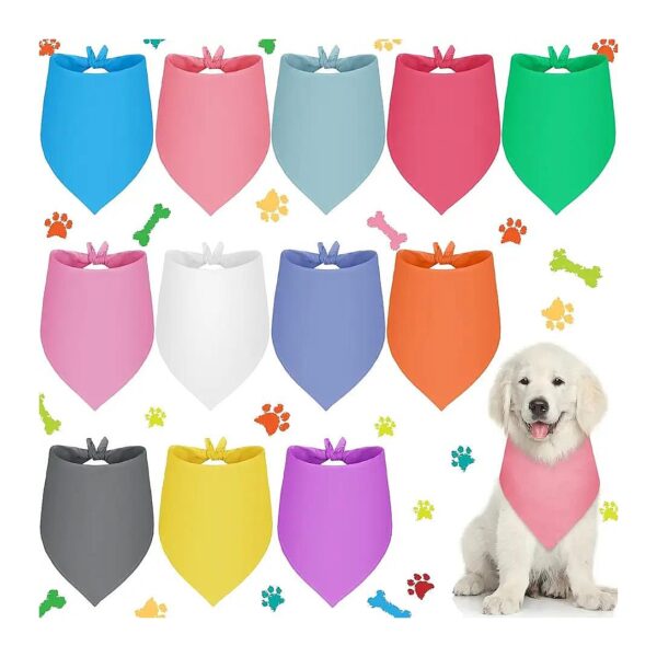 Bulk Pack of 12 Sublimation Dog Triangle Kerchiefs for Dog and Pet Decoration