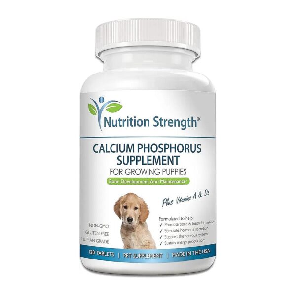 Calcium Phosphorus Supplement for Dogs Supports Healthy Bones and Puppy Growth