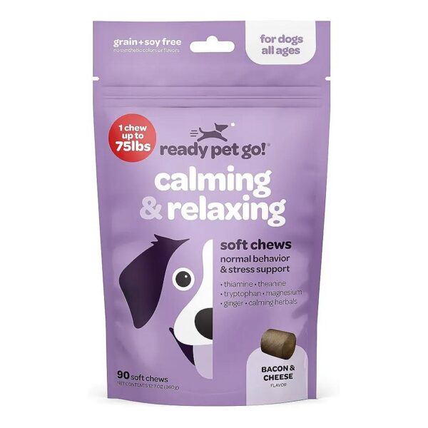 Calming Chews for Dogs with Bacon and Cheese Flavor - 90 Healthy Pet Treats