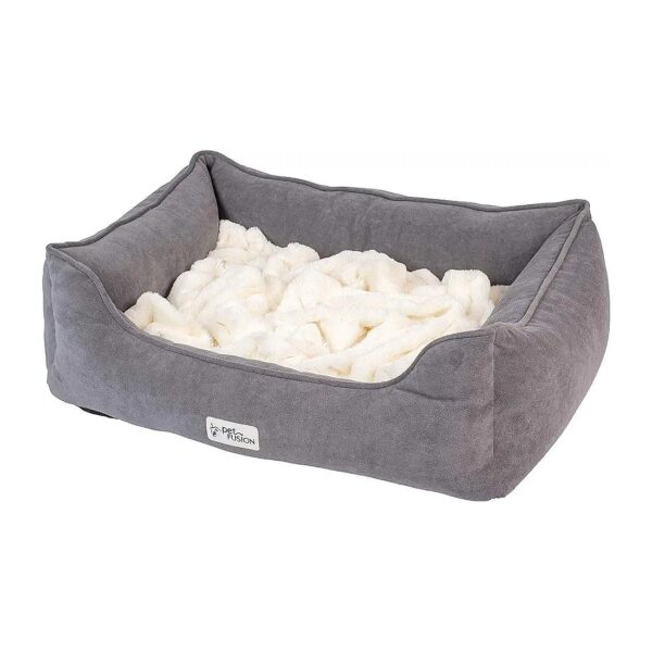 Calming Cuddler Dog Bed for Small Dogs and Cats - Loose Blanket for Comfort and Security