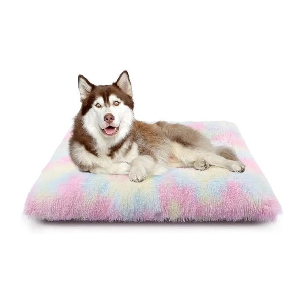 Calming Dog Crate Mat Plush Rectangle Pet Bed for Small Dogs Cats Puppies