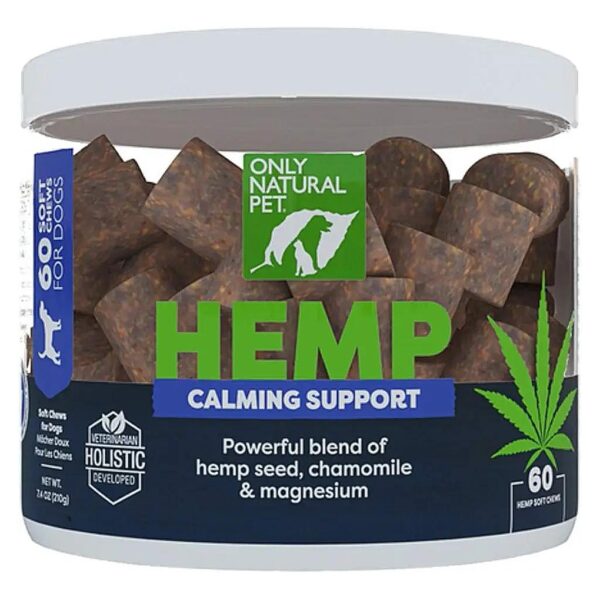 Calming Dog Treats with Hemp, L-Theanine, and Chamomile for Relaxed Pets