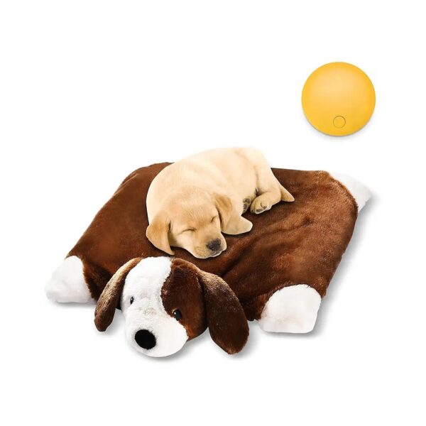 Calming Heartbeat Toy for Dogs, Puppy Stuffed Animal for Anxiety Relief and Sleep