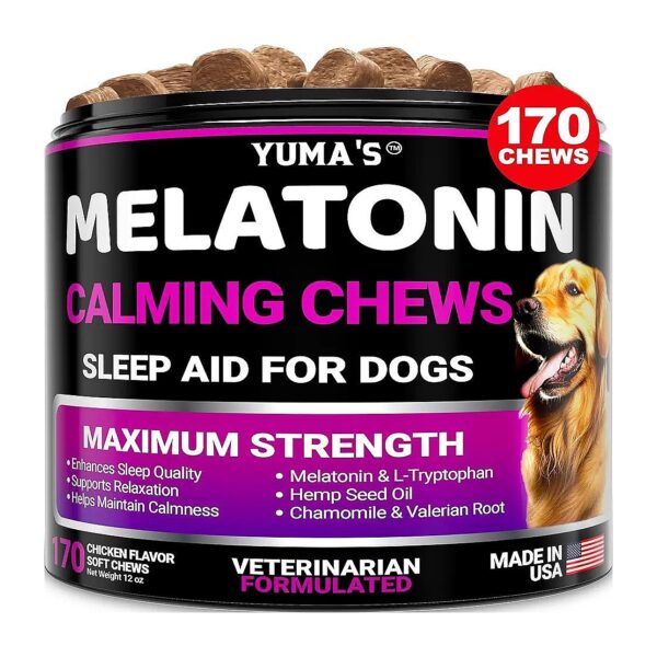 Calming Treats for Dogs, Melatonin Chews for Small and Large Breeds, Natural Sleep Aid