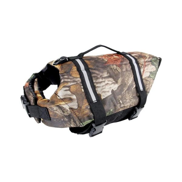 Camouflage Dog Life Vest with Adjustable Buckles for Swimming Boating Hunting Dogs