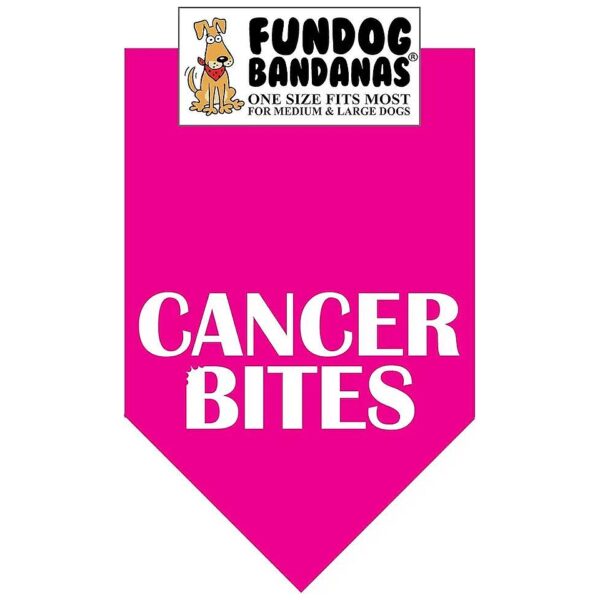 Cancer Awareness Bandana for Dogs Medium to Large Hot Pink One Size Fits Most