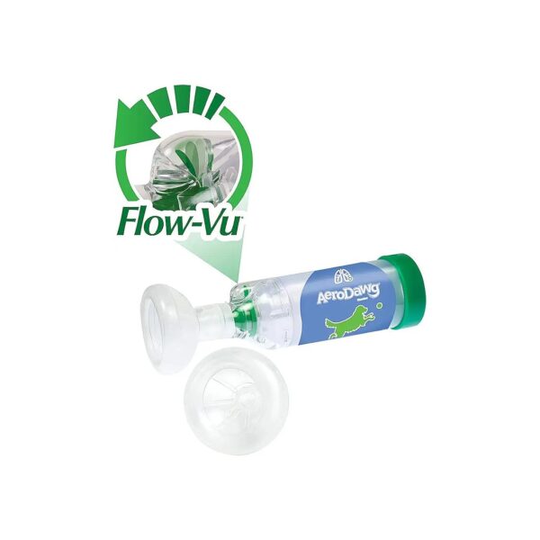 Canine Aerosol Chamber Inhaler Spacer for Small Dogs and Puppies with Flow-VU Indicator