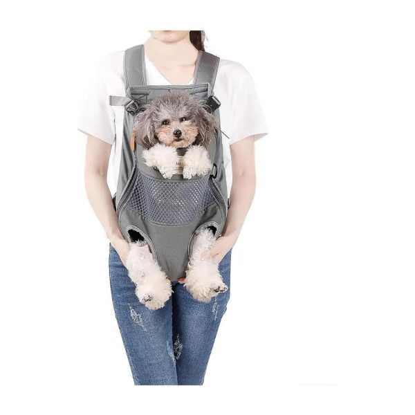 Canine Comfort Backpack Carrier for Small Medium Dogs Cats Grey Waterproof and Adjustable