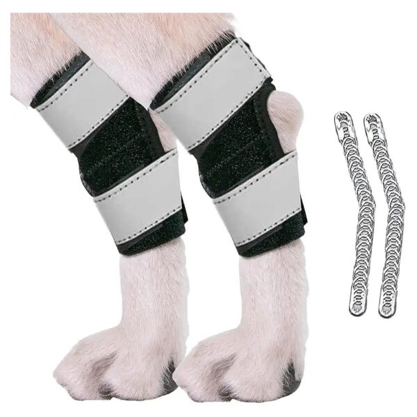 Canine Rear Hock Wrap with Metal Strings for Enhanced Stability and Pain Relief