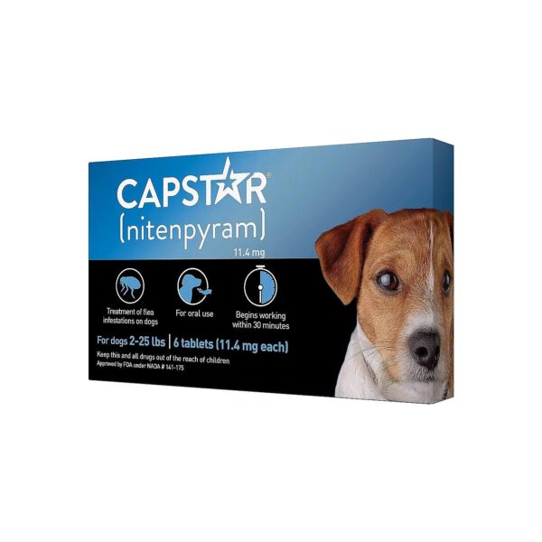 Capstar Oral Flea Medication for Large Dogs 2-25 Lbs with 6 Doses