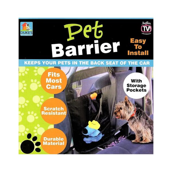 Car Pet Barrier with Adjustable Straps and Storage Pockets for Pet Loving Parents