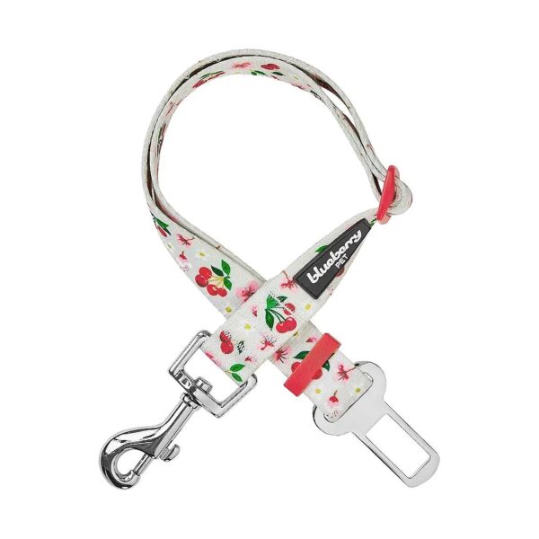 Car Seatbelts for Dogs Cats Grey Adjustable Dog Seat Belt Tether 8 Patterns Cherry Garden