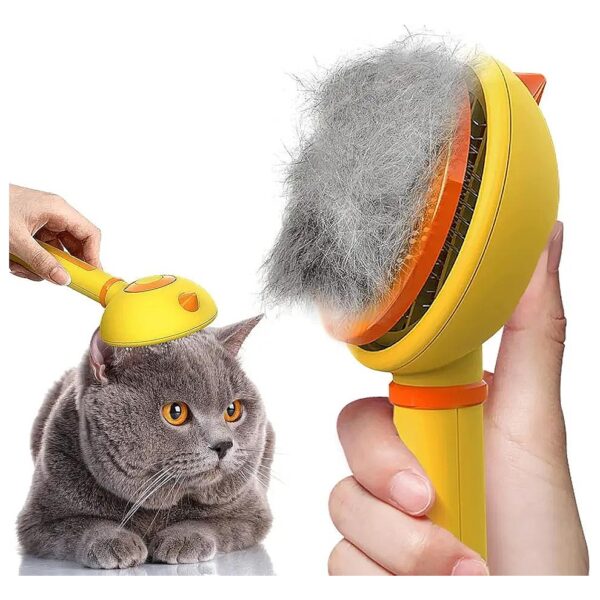 Cat Brush for Pet Grooming - Memory-EFoam Handle for Comfort and Massage