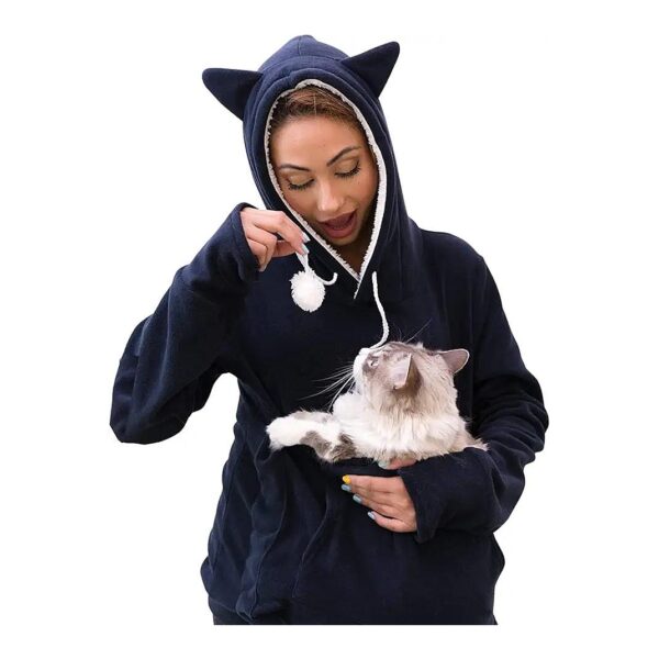 Cat Carrier Sweatshirt with Built-In Pouch for Women and Small Dogs