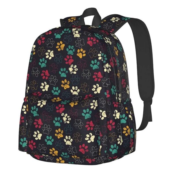 Cat Dog Paw Print Backpack with Size 11 x 3 x 9 Inches for Travel and Daily Use