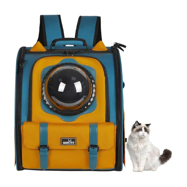 Cat and Small Dog Backpack with Clear Bubble Window and Breathable Design