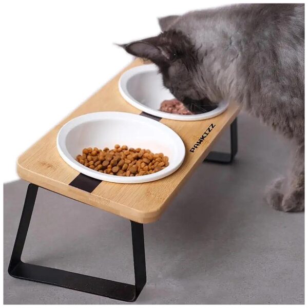 Cat and Small Dog Food and Water Bowls with Anti-Vomit and Whisker Friendly Design