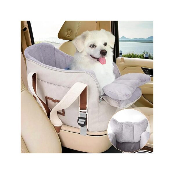 Center Console Dog Car Seat for Small Dogs with Stability and Comfort