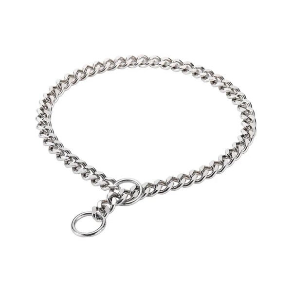 Chain Dog Training Choke Collar in SUS304 Stainless Steel, 20in Long, 0mm Thick