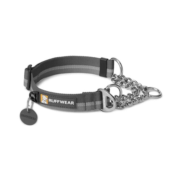 Chain Reaction Twilight Gray Dog Collar with Aluminum Ring