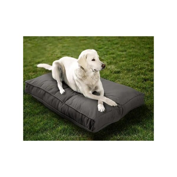 Charcoal Grey Polyester Dog Bed with Dual-Sided Design and Machine Washable Fabric