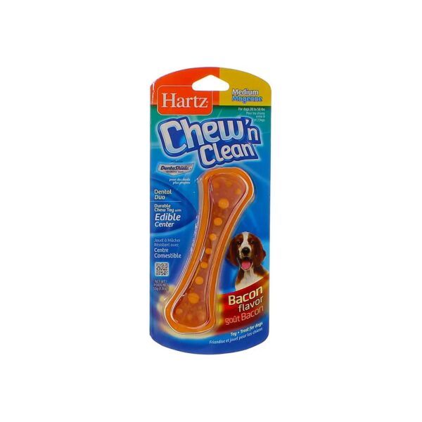 Chew and Treat in One with Durable Bacon Filled Nylon Shell Dental Chews