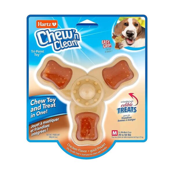 Chicken Flavored Tri Point Dog Chew Toy for Gums and Teeth Cleaning Satisfaction