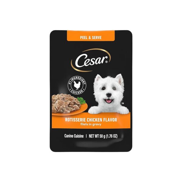 Chicken Rich Wet Dog Food Rotisserie Flavor Mini-Pouches with 20 Pack