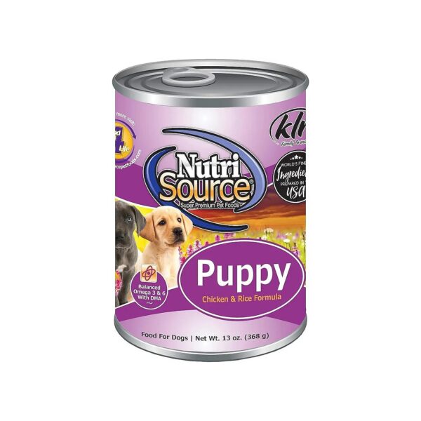 Chicken and Rice Flavor Canned Puppy Dog Food 12/13oz