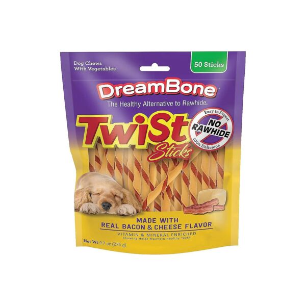 Chicken and Vegetable Twist Sticks, Rawhide-Free Treats for Dogs, 50 Count