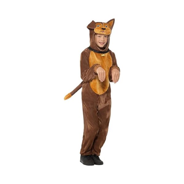 Child's Brown Dog Costume with Attached Head and Jumpsuit Set