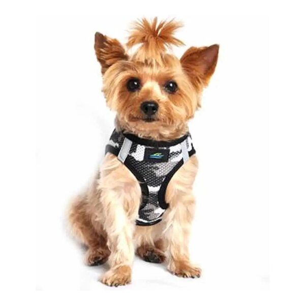 Choke Free Reflective Step in Ultra Harness American River Gray Camouflage for Small Dogs