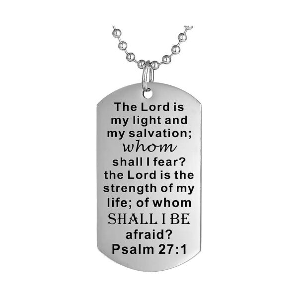 Christian Dog Tag Necklace with Biblical Confirmation Baptism